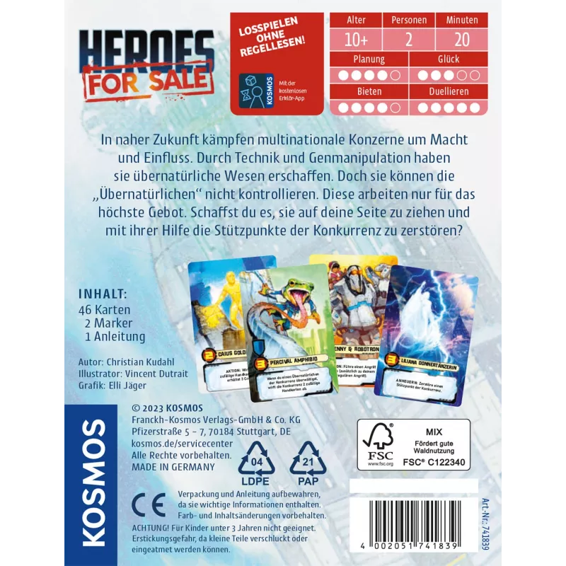 Kosmos Heroes For Sale kortų žaidimas Shedding