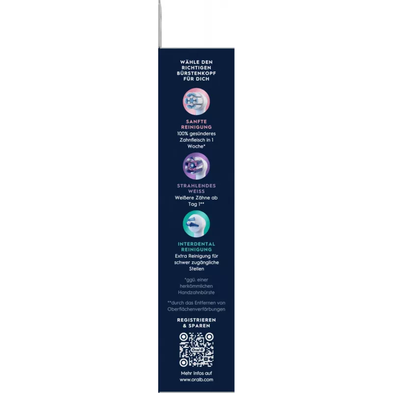Oral-B 8700216778541 dantų šepetėlio galvutė 8 vnt. Balta