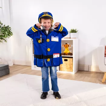 Melissa & Doug MPP RLP PoliceOfficerCstmRlplySet GML persirengimo kostiumas vaikui unisex uniforma