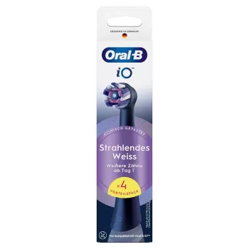 „Oral-B iO Radiant White“ keičiamųjų šepetėlių galvučių rinkinys, 4 vnt., juoda
