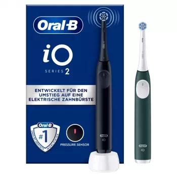 Elektrinis dantų šepetėlis BRAUN Oral‑B iO Series 2 Duo Juoda/Green, įkraunamas, modelis 62418