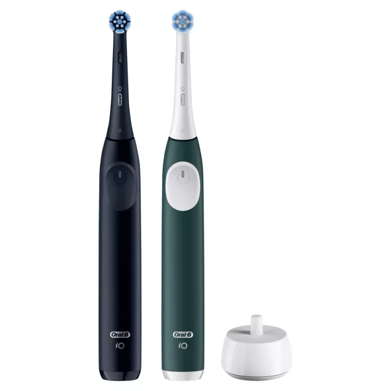 Elektrinis dantų šepetėlis BRAUN Oral‑B iO Series 2 Duo Juoda/Green, įkraunamas, modelis 62418