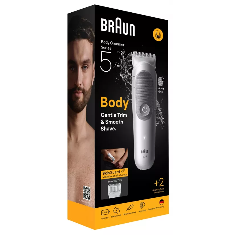 Kūno kirpimo mašinėlė BRAUN BG 5500 244787 – vandeniui atspari įkraunama kūno kirpimo mašinėlė
