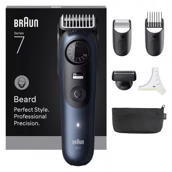 Braun BeardTrimmer 7 BT7520 baterija 40 2 cm Wet & Dry Juoda, Blue