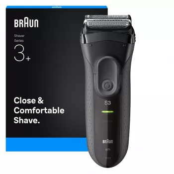 Foil shaver BRAUN Serie 3 3000S, Pilka, foil system, built-in NiMH baterija, AC/baterija power, 57×48×156 mm