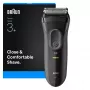 Foil shaver BRAUN Serie 3 3000S, Pilka, foil system, built-in NiMH baterija, AC/baterija power, 57×48×156 mm