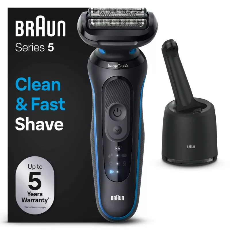 Braun Series 5 52-B7000cc folijos tipo skustuvas su kirpikliu, juodas, ličio jonų baterija