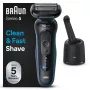 Braun Series 5 52-B7000cc folijos tipo skustuvas su kirpikliu, juodas, ličio jonų baterija