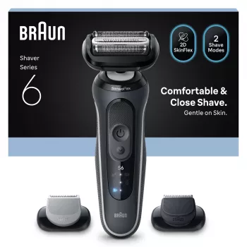 Elektrinis skustuvas BRAUN Series 6 62‑G1650s — tinklelinis skustuvas, juodas