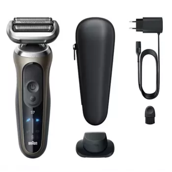 Braun Series 7 72-C1200s elektrinė barzdaskutė – drėgnam ir sausam skutimuisi, juoda/bronzinė, nerūdijantis plienas