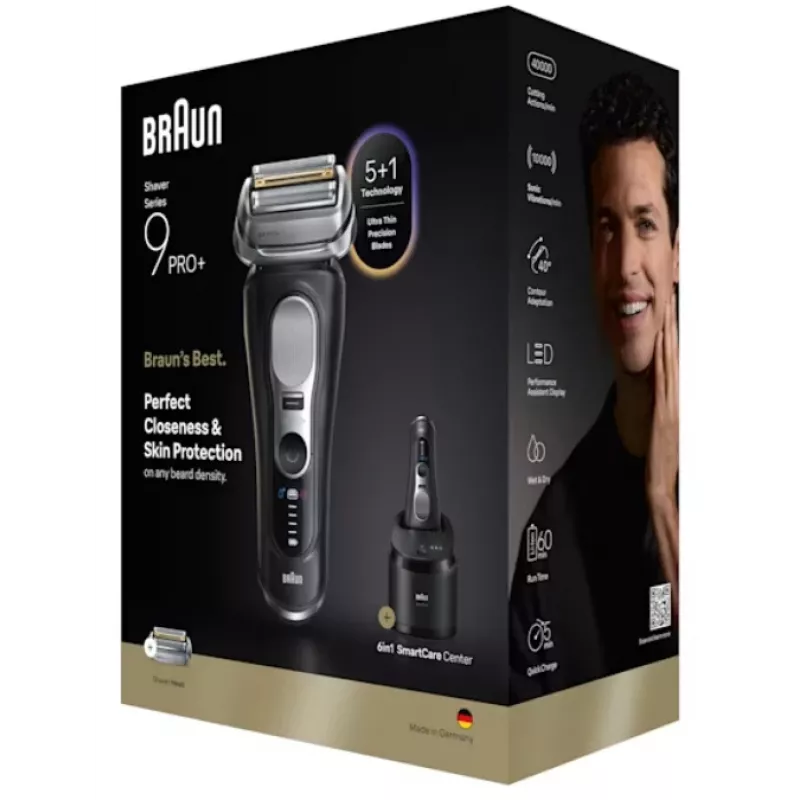 Foil shaver Braun Series 9 Pro+ 9660CC Juoda Sidabrinė Stainless Steel