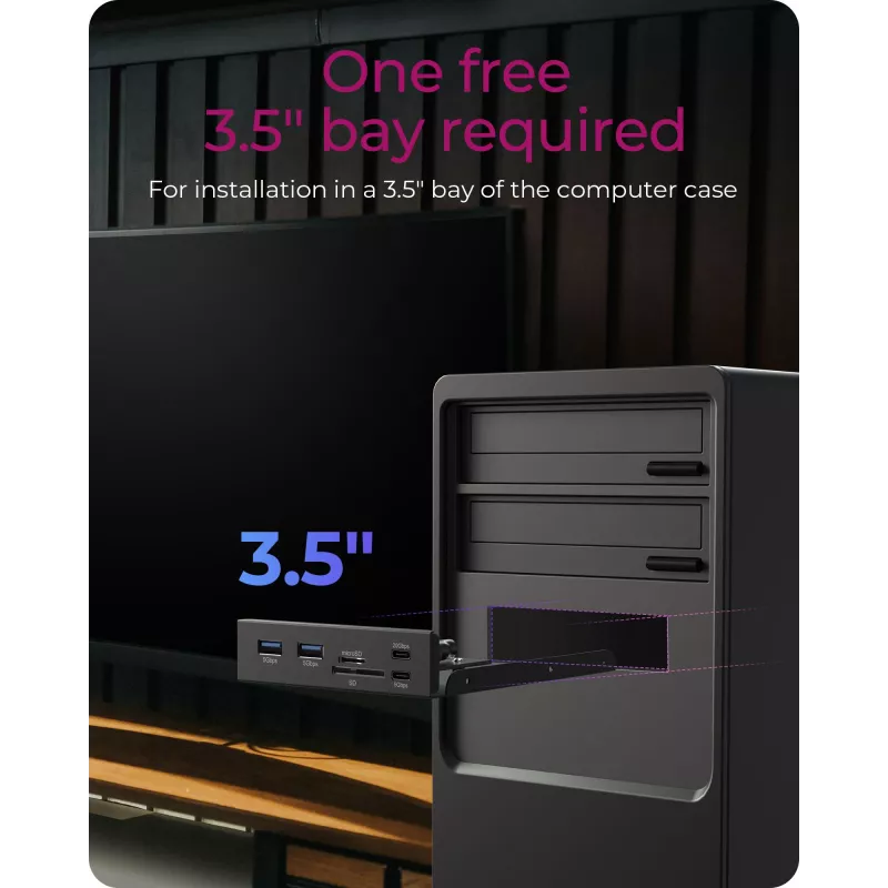 Icybox priekinė panelė 61169 3,5 colio įrenginio nišai — priekinės nišos panelė, modelis 61169