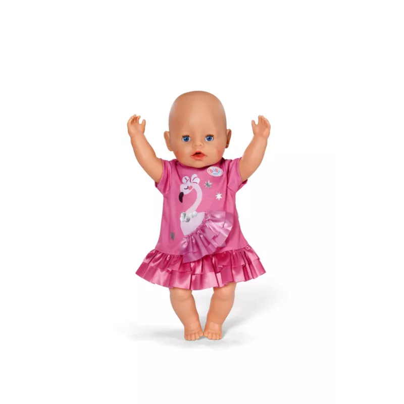 Lėlės suknelė Peterkin BABY born Flamingo 43 cm lėlėms, sulankstoma, amžius 3+
