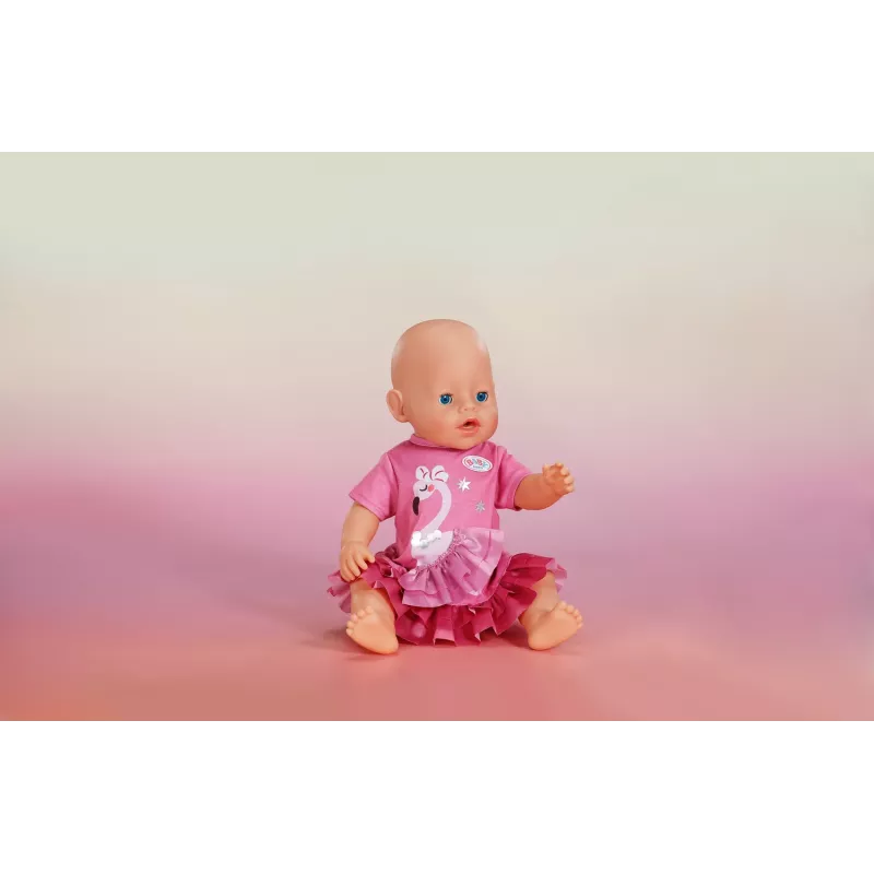 Lėlės suknelė Peterkin BABY born Flamingo 43 cm lėlėms, sulankstoma, amžius 3+
