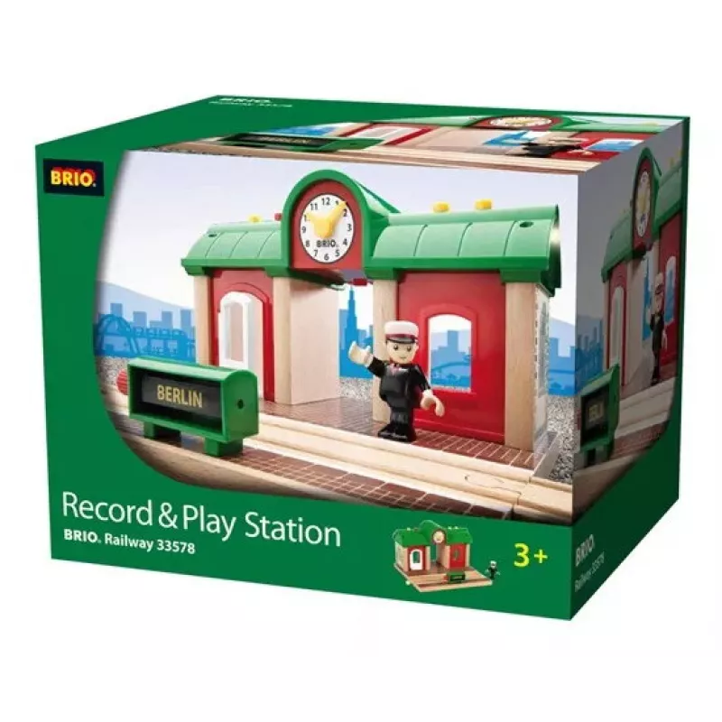 Model Railway Record & Play Station by Ravensburger – BRIO, 3 dalys, AA baterija, juoda/žalia/raudona