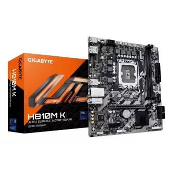 GIGABYTE H810M K Micro ATX pagrindinė plokštė, skirta Intel Core Ultra (2 serija) — LGA 1851, DDR5 iki 6400MHz, 1x PCIe 4.0 M.2, 1GbE