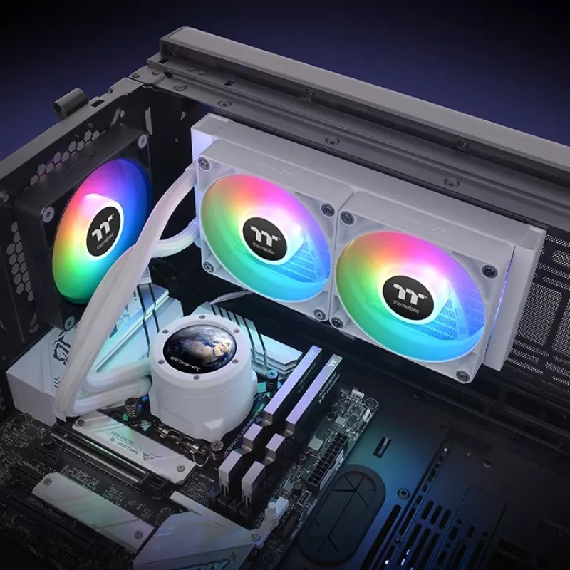 THERMALTAKE vandens aušinimas - TH240 V2 Ultra ARGB Sync viskas viename skysčio aušintuvas - baltos spalvos versija