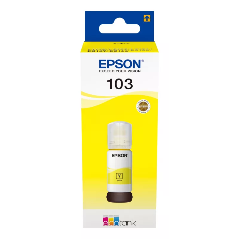 Epson 103, geltona, Epson, Epson L5190 / L3156 / L3151 / L3150 / EcoTank L3110, 65 ml, rašalinis, Indonezija