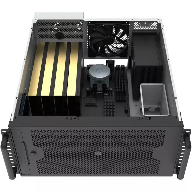 SILVERSTONE korpusas RM53-502 — 19 colių serverio stovo korpusas, juodas