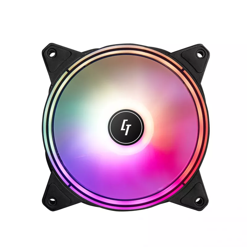 Chieftec NF-1225RGB kompiuterio aušinimo sistema Kompiuterio korpuso ventiliatorius 12 cm Juodas 1 vnt.