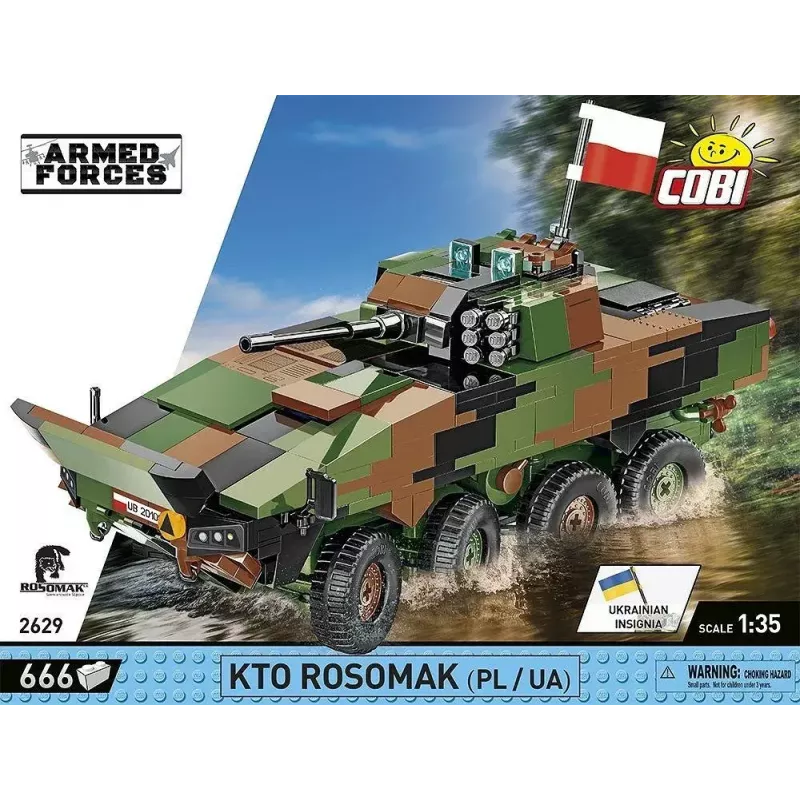 Plytų modelio rinkinys Cobi Ginkluotosios pajėgos KTO Rosomak 2-in-1 (COBI-2629)