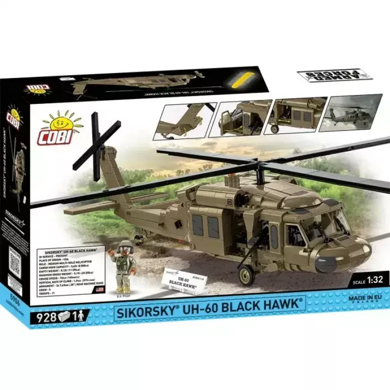 Cobi Sikorsky UH-60 Juoda Hawk konstruktorius, 928 kaladėlės, modelis COBI-5906