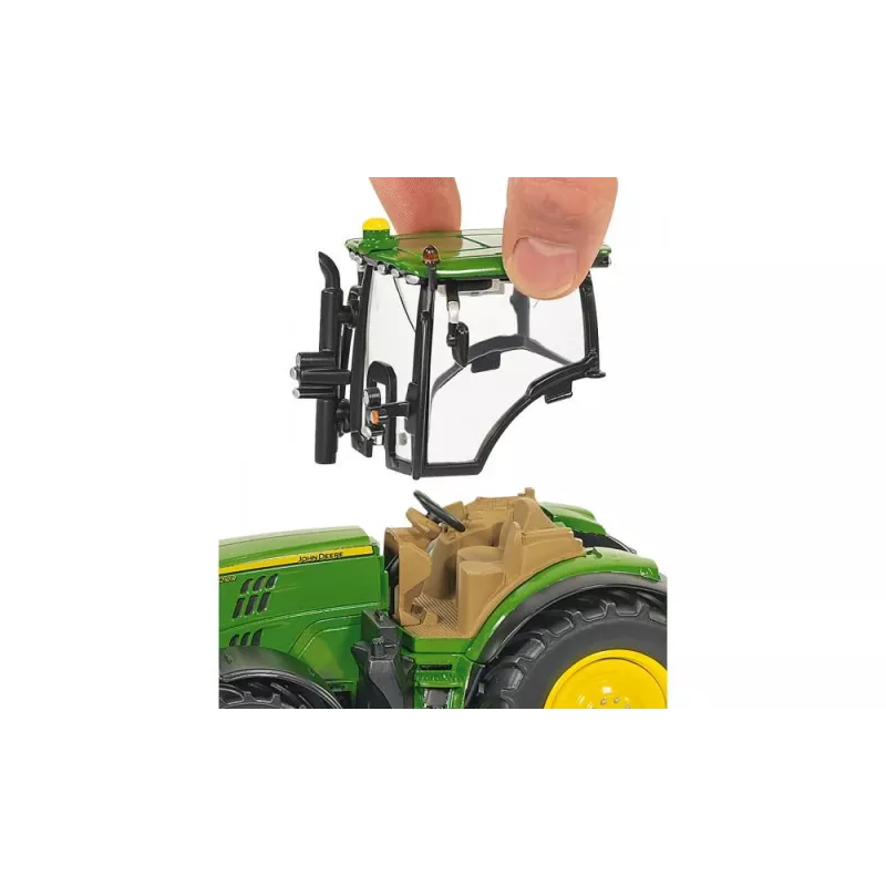 Siku John Deere 6210R, Traktoriaus modelis, 3 m., Metalas, Plastikas, Juoda, Žalia