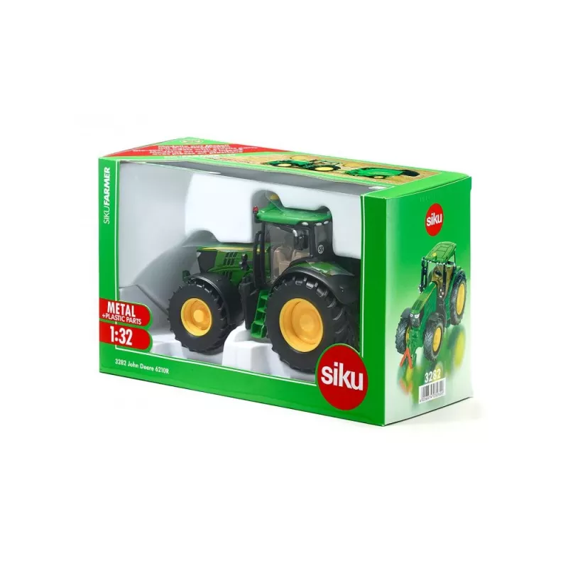 Siku John Deere 6210R, Traktoriaus modelis, 3 m., Metalas, Plastikas, Juoda, Žalia