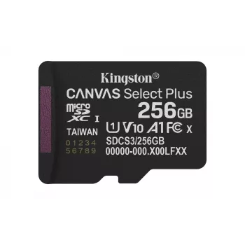 Kingston Technology 256GB micSDXC Canvas Select Plus Gen3 150R A1 viena pakuotė w/o ADP