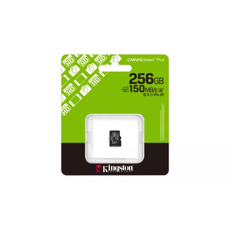 Kingston Technology 256GB micSDXC Canvas Select Plus Gen3 150R A1 viena pakuotė w/o ADP