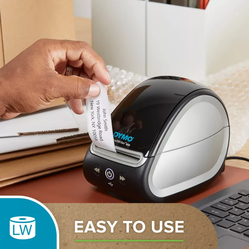 DYMO Authentic LabelWriter patvarios etiketės | 25 mm x 54 mm | Baltas polipropilenas | 160 lipnių etikečių | Aukštos kokybės | Skirtos LabelWriter etikečių spausdintuvams
