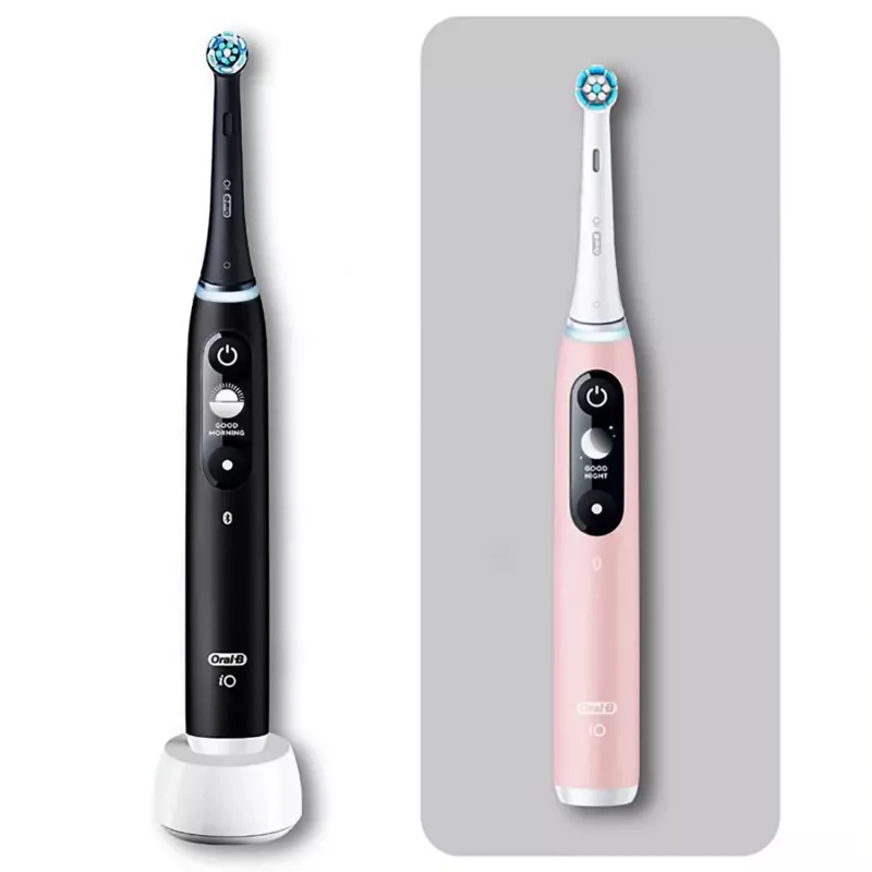 Oral-B iO Duo suaugusiųjų vibracinis dantų šepetėlis Juoda, Rožinė