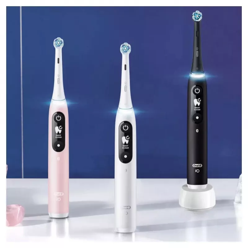 Oral-B iO Duo suaugusiųjų vibracinis dantų šepetėlis Juoda, Rožinė