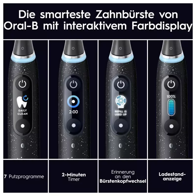 Oral-B iO iO10 suaugusiems skirtas rotacinis dantų šepetėlis, juodas