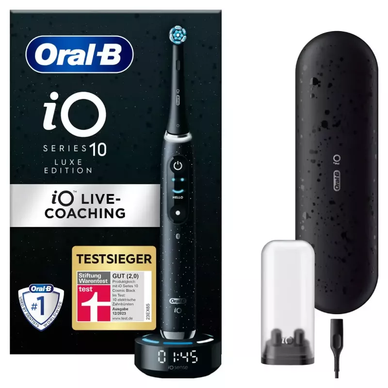 Oral-B iO iO10 suaugusiems skirtas rotacinis dantų šepetėlis, juodas