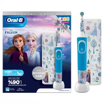 Oral-B Vitality Pro Frozen vaikiškas rotacinis–oscilacinis dantų šepetėlis, juodos, pilkos spalvos