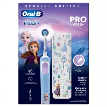 Oral-B Vitality Pro Frozen vaikiškas rotacinis–oscilacinis dantų šepetėlis, juodos, pilkos spalvos
