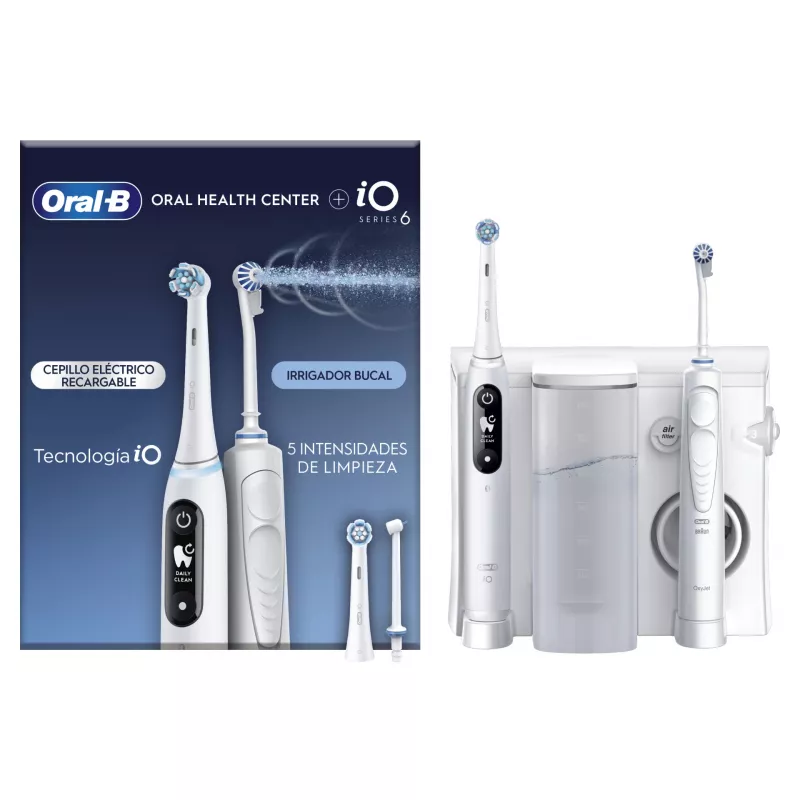 Besisukantis-osciliuojantis dantų šepetėlis Oral-B iO6 White Suaugusiems Baterija 2 šepetėlių galvutės