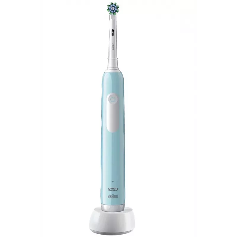 Oral-B Pro 1 Cross Action suaugusiems skirtas rotacinis dantų šepetėlis mėlynas, baltas