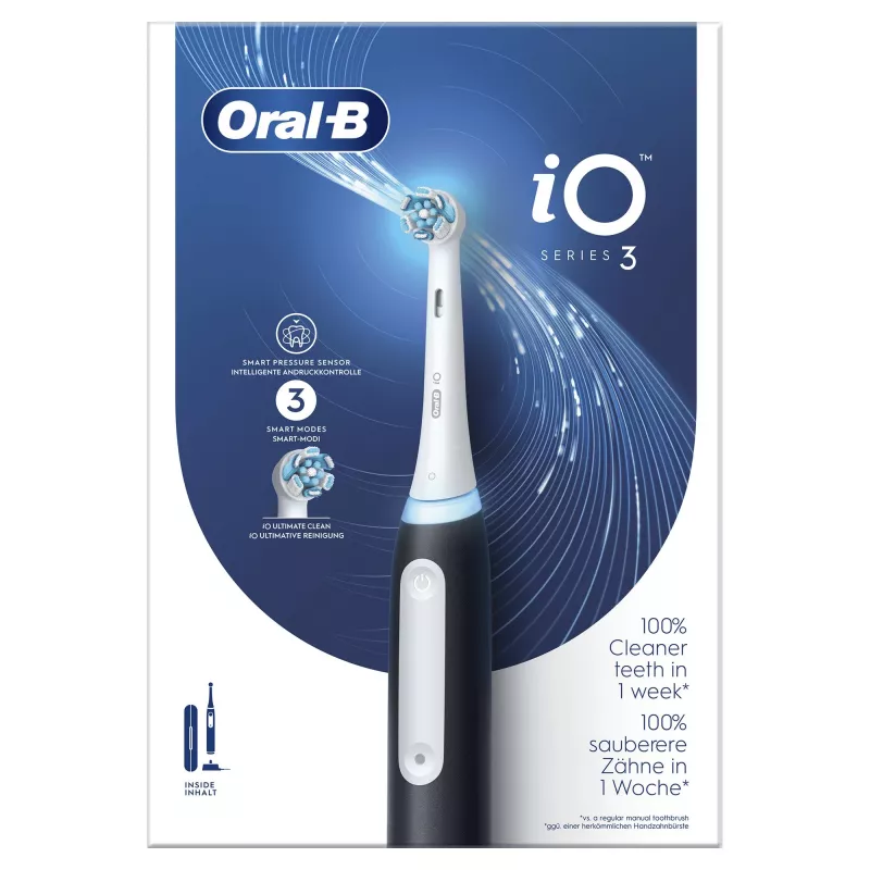 Oral-B elektrinis dantų šepetėlis Suaugusiems Besisukantis-osciliuojantis dantų šepetėlis Juoda Balta