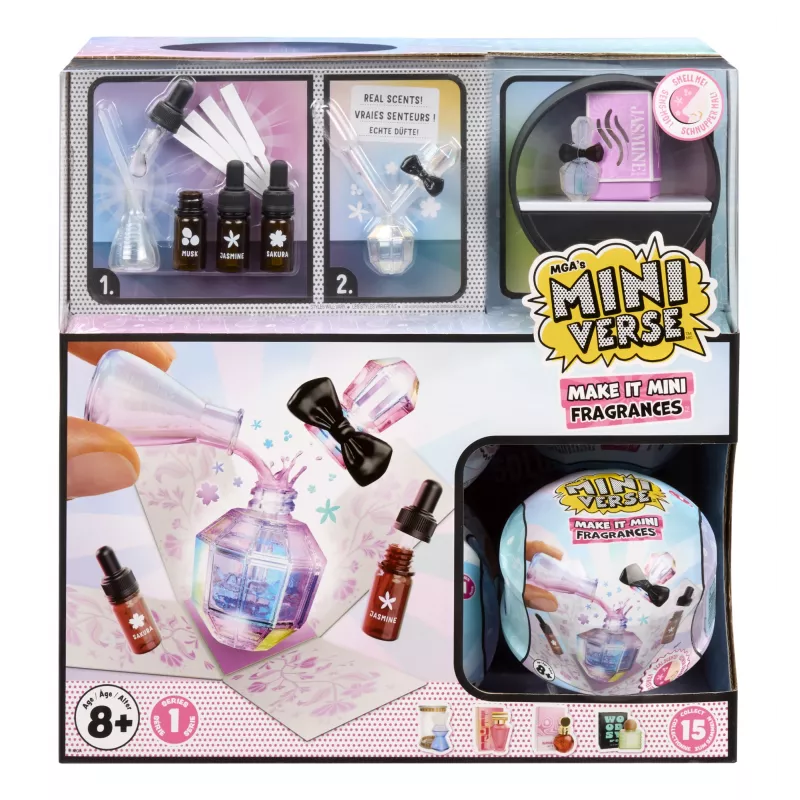 Miniverse Make It Mini Fragrances in PDQ, vaikiškas kvepalų gaminimo rinkinys, 8 m., įvairiaspalvis