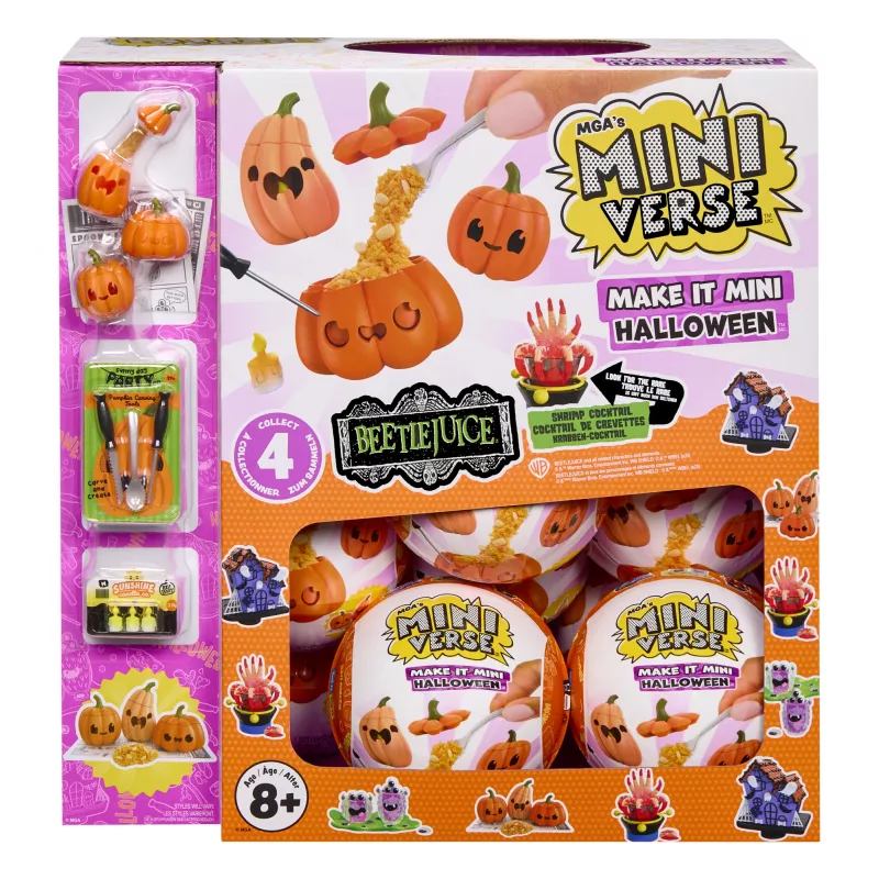 Miniverse MGA's - Make It Mini Halloween PDQ dėžutėje, 8 m., Helovinas, Įvairiaspalvis, Plastikas