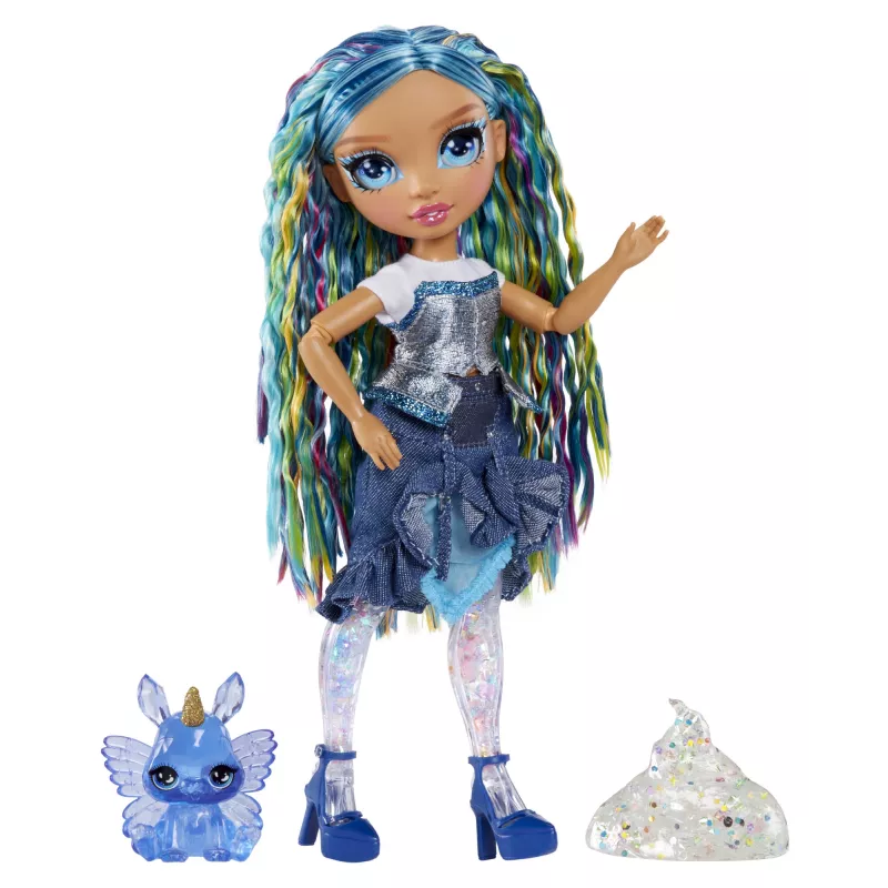 Rainbow High Rainbow Shimmers su gleivėmis mados lėlė - Skyler (mėlyna)