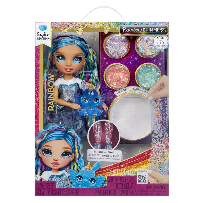 Rainbow High Rainbow Shimmers su gleivėmis mados lėlė - Skyler (mėlyna)