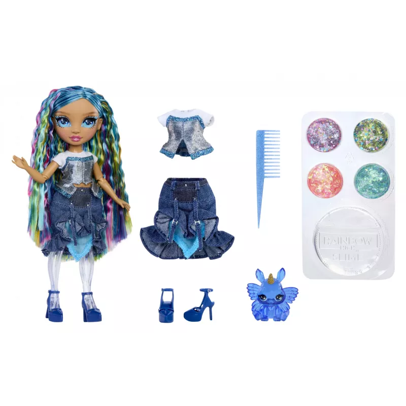 Rainbow High Rainbow Shimmers su gleivėmis mados lėlė - Skyler (mėlyna)