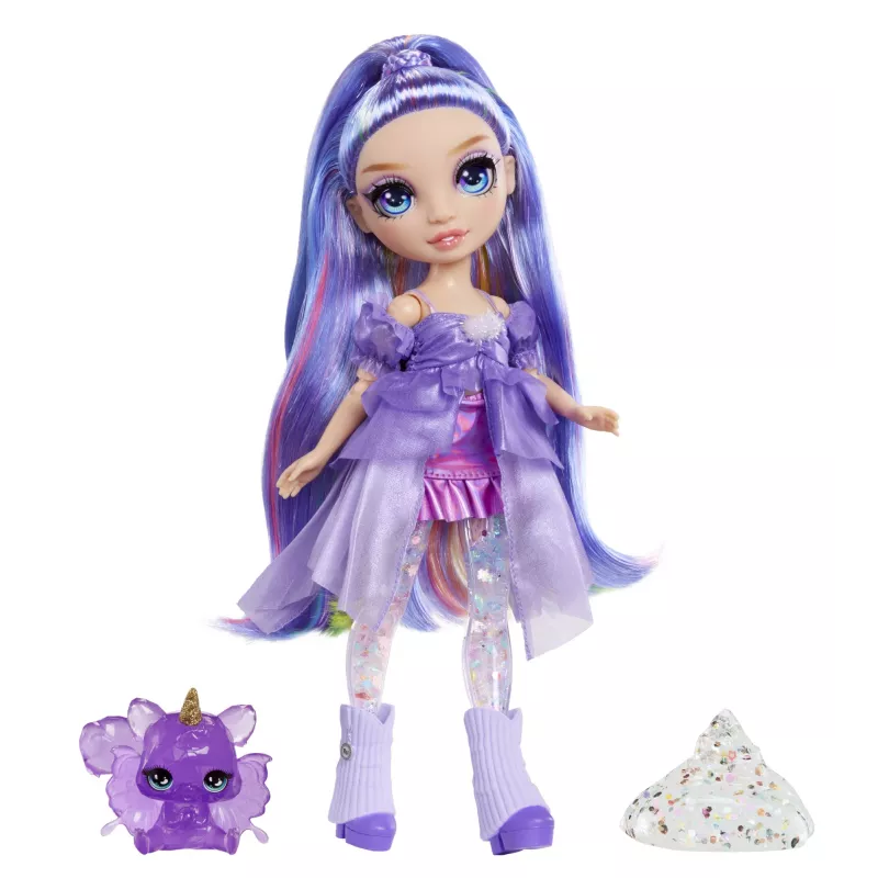 Rainbow High Rainbow Shimmers su slime mados lėlė - Violet (purpurinė)
