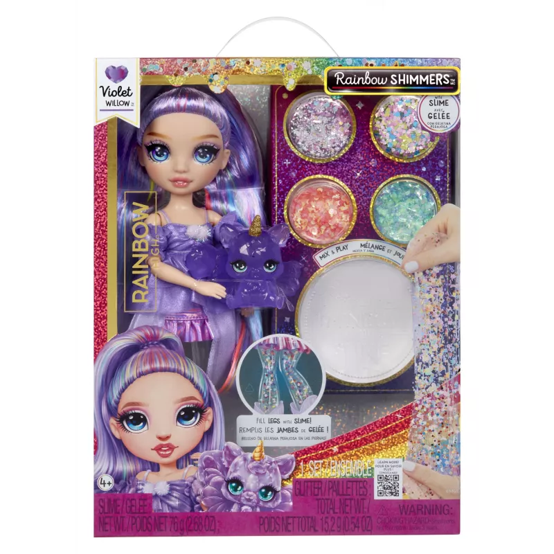Rainbow High Rainbow Shimmers su slime mados lėlė - Violet (purpurinė)