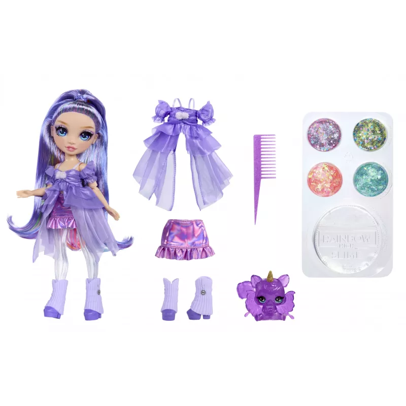 Rainbow High Rainbow Shimmers su slime mados lėlė - Violet (purpurinė)