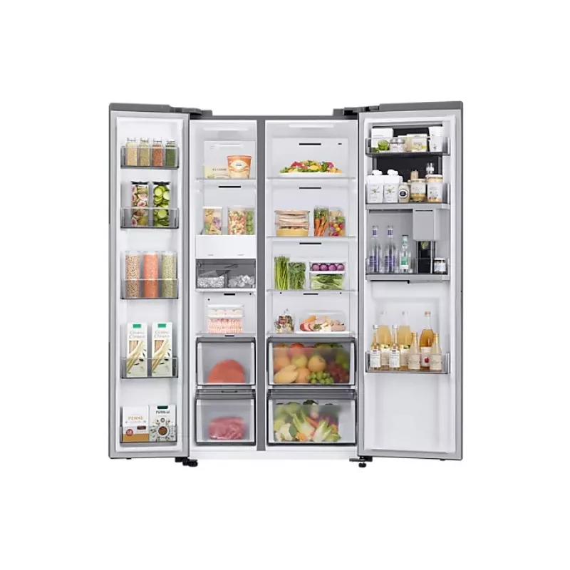 Šaldytuvas Samsung RH69B8920S9/EG šalia vienas kito Laisvai pastatomas 645 L Nerūdijantis plienas