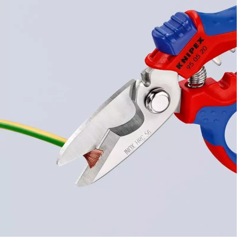 „Knipex 95 05 20 SB“ replės Nerūdijantis plienas Plastikinė rankena Mėlyna Raudona